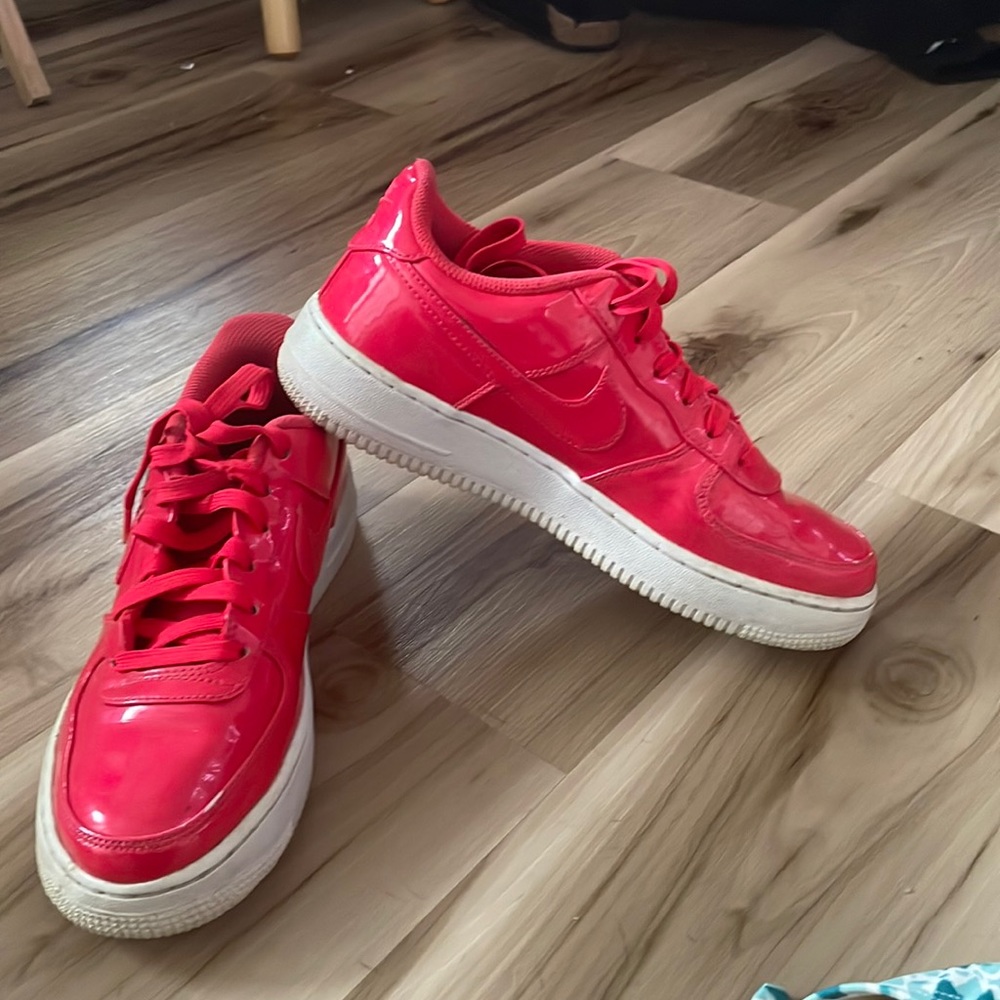 Neon pink Air Force ones